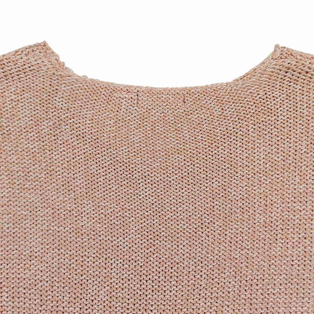 RDI Sweater Womens Small Pink Beige V-Neck Faux Suede Elbow Patch Knit Fall - Picture 6 of 11